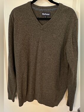 Barbour Olive Vneck Sweater Men's Sz Xl